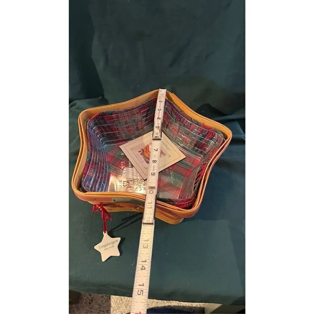LONGABERGER HANDMADE BASKET christmas starPLEASE SEE PHOTOS FOR MEASUREMENTS EUC
